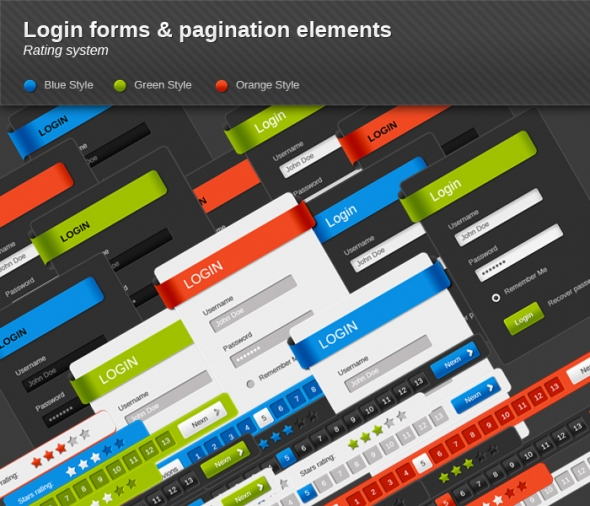 Template Image for Login Forms & Pagination Elements - 30005