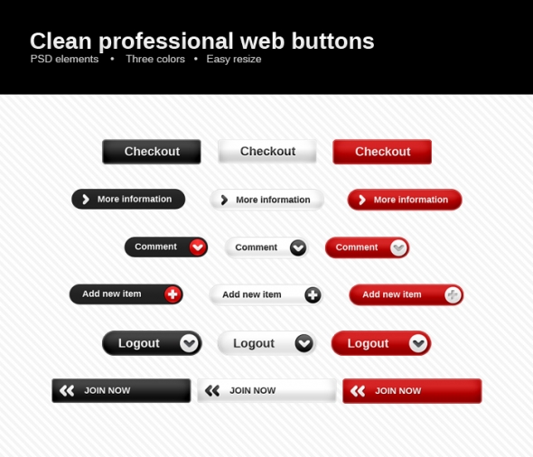 Template Image for Clean, Slim Web Buttons - 30024