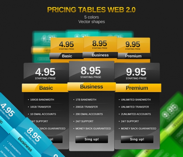 Template Image for Gold Pricing Tables - 30029