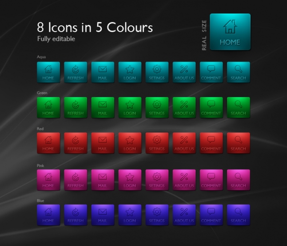 Template Image for Multicolor Icons Set - 30066