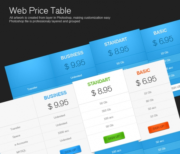 Template Image for Corporate Web Pricing Tables - 30067