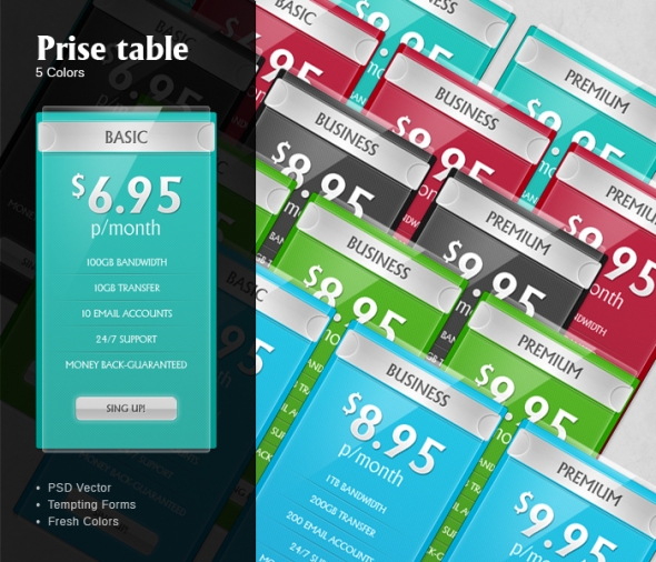 Template Image for Glassy Price Tables - 30085