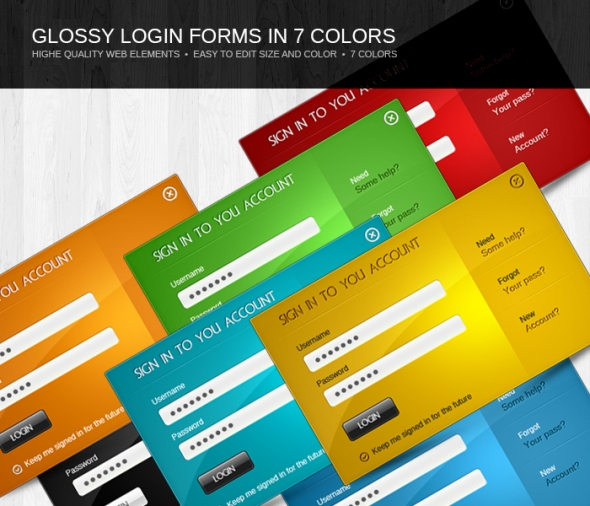 Template Image for Glossy Login Forms - 30108