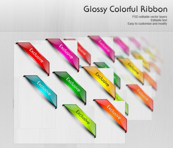 Template Image for Glossy Color Ribbons - 30113
