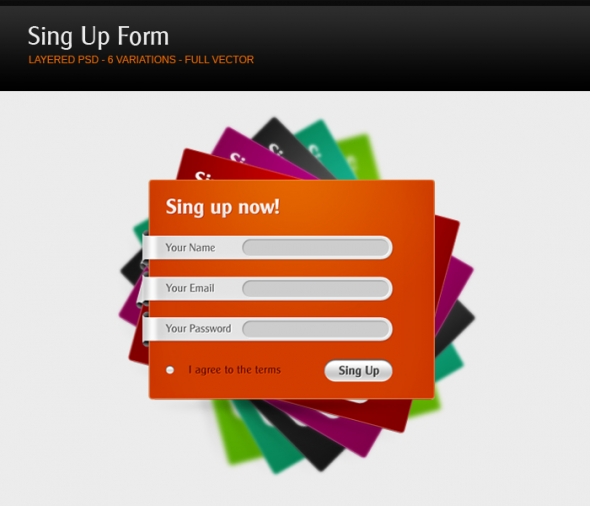 Template Image for Colorful Signup Form - 30128