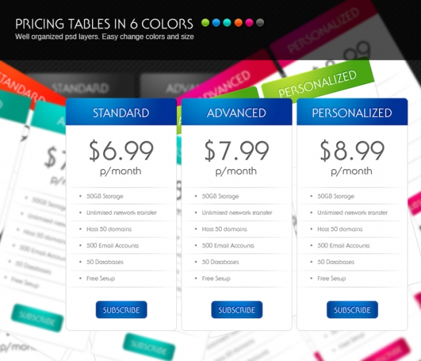 Template Image for Clean Pricing Tables - 30134