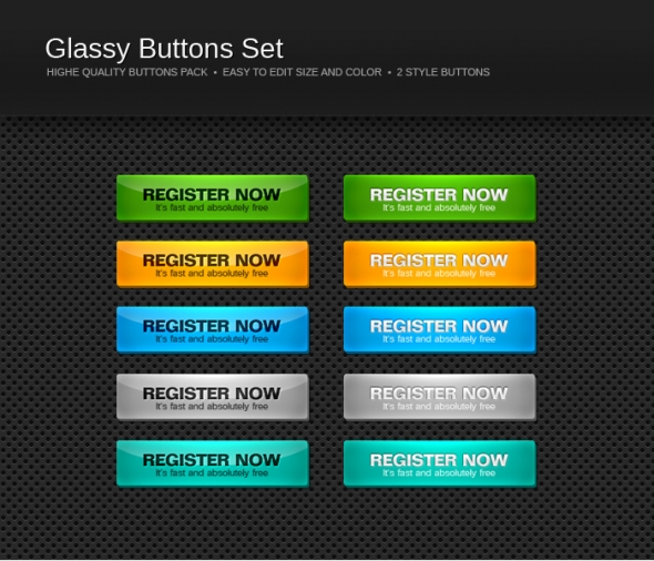 Template Image for Glassy Buttons Set - 30137