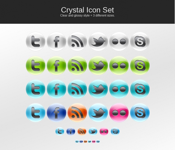Template Image for Crystal Social Icons Set - 30148
