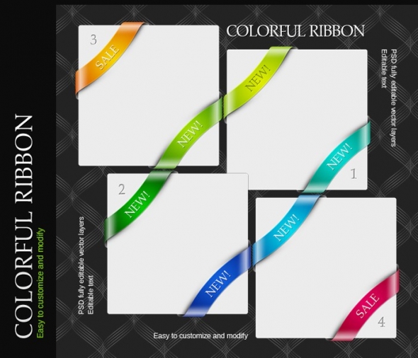 Template Image for Wavy Ribbons Set - 30156