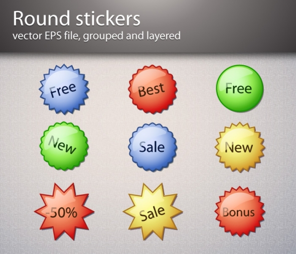 Template Image for Round Sticker Vectors - 30172