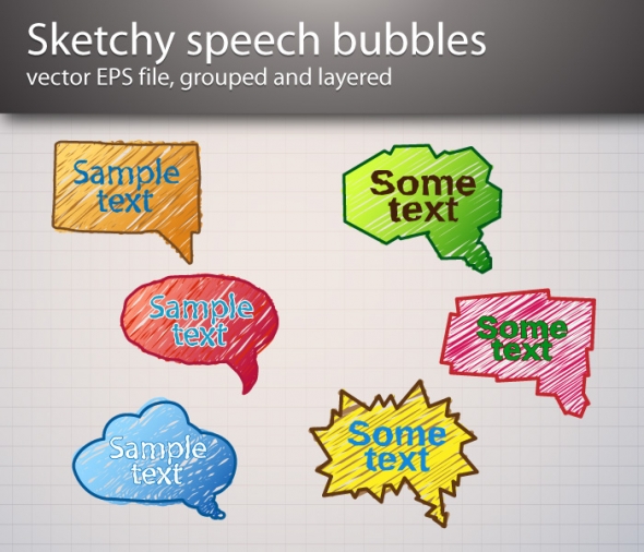 Template Image for Sketchy Speech Bubble Vector - 30174