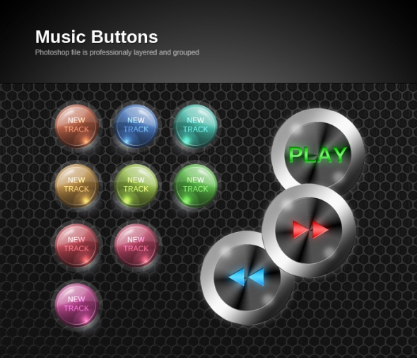 Template Image for Media Player & Music Buttons - 30179