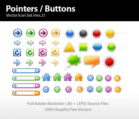 Template Image for Pointers & Buttons Icons - 30219