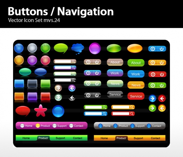 Template Image for Buttons & Navigation Icons - 30222