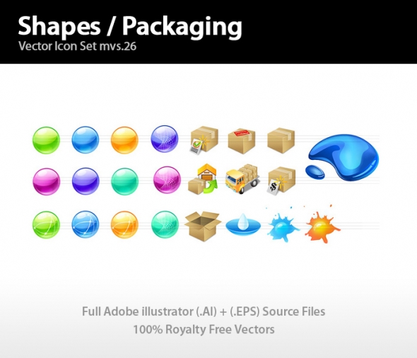 Template Image for Shapes & Packaging Icons - 30224