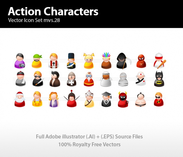 Template Image for Action Characters & People Icons - 30226