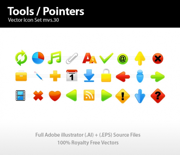 Template Image for Tools & Pointers Icons - 30228