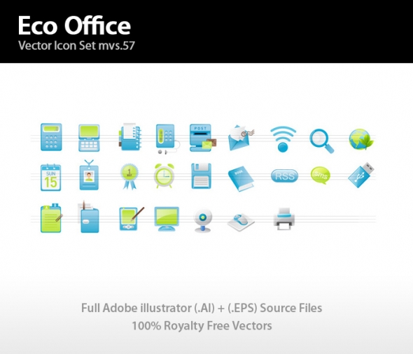 Template Image for Environmental Eco Office Icons - 30255