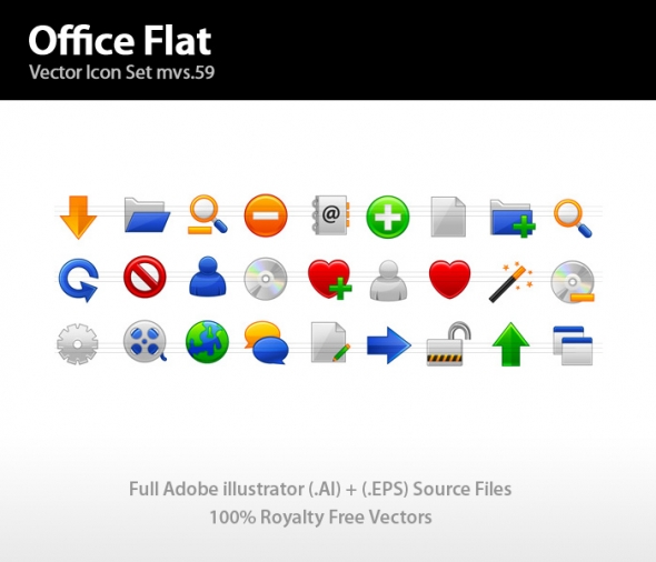 Template Image for Flat Office Icons Standard - 30257