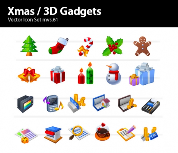 Template Image for Christmas & 3D Gadget Icons - 30259