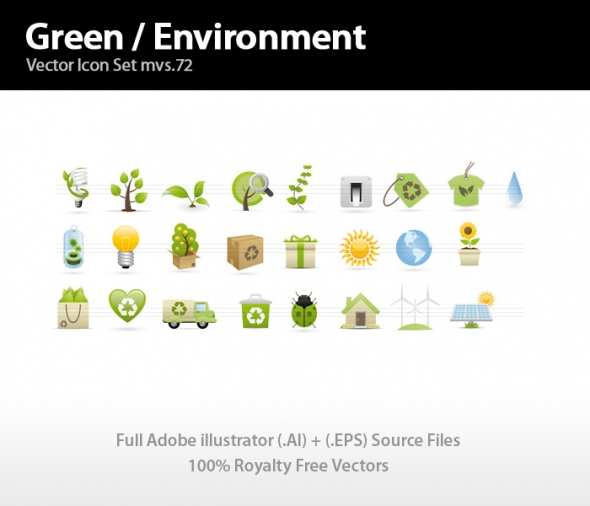 Template Image for Green & Environment Icons - 30270