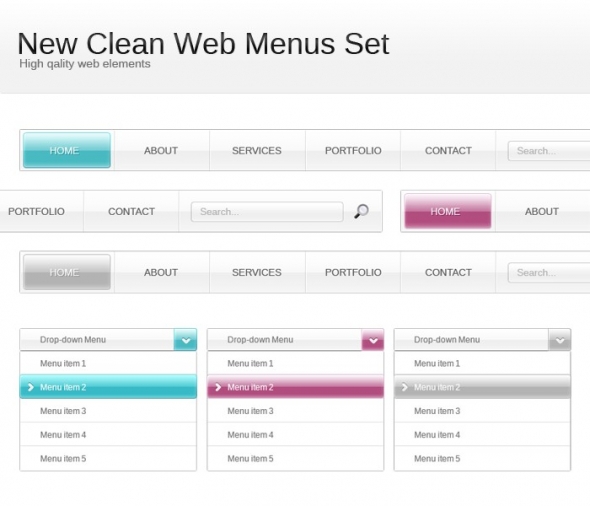 Template Image for Clean Web Menus Set - 30300