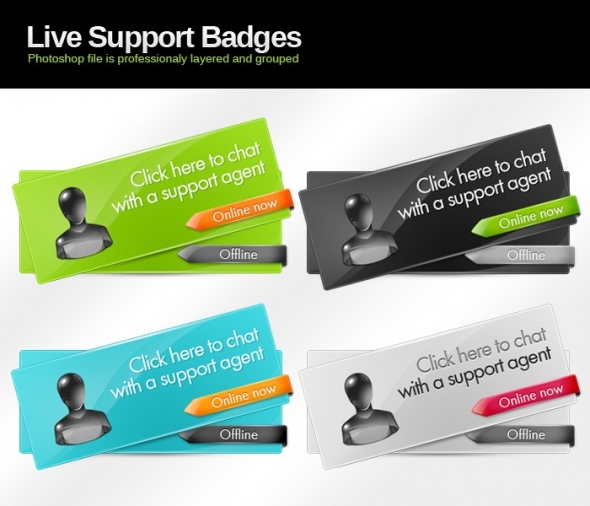 Template Image for Live Support Badge Buttons - 30306