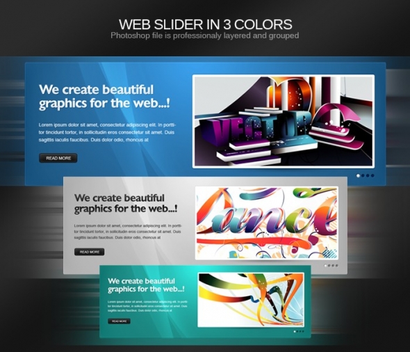 Template Image for Web Sliders in 3 Colors - 30321