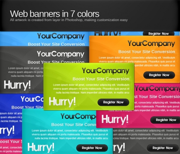 Template Image for Web Banners in 7 Colors - 30323