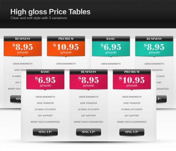 Template Image for High Gloss Price Tables - 30371
