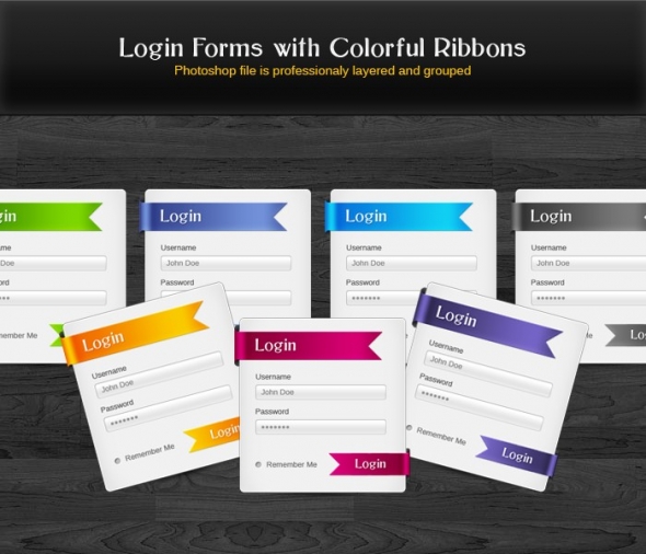 Template Image for Login Forms with Ribbons - 30376